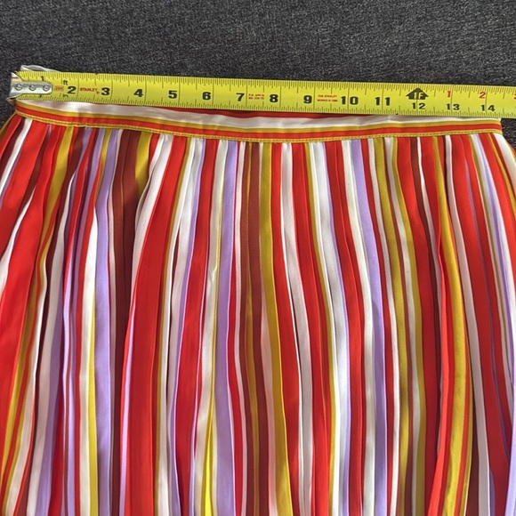 Colorful Striped Pleated Midi Skirt Forever 21 Contemporary. Size L - Picture 10 of 10